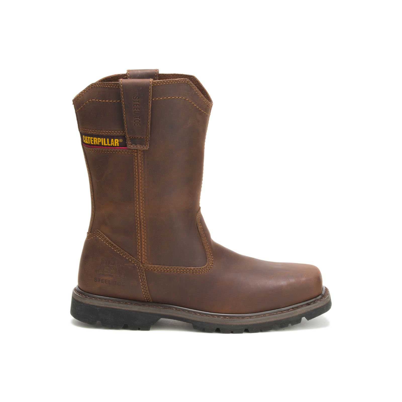 Caterpillar Wellston Pull On Steel Toe Philippines - Mens Slip On Boots - Dark Brown 95148GSJA